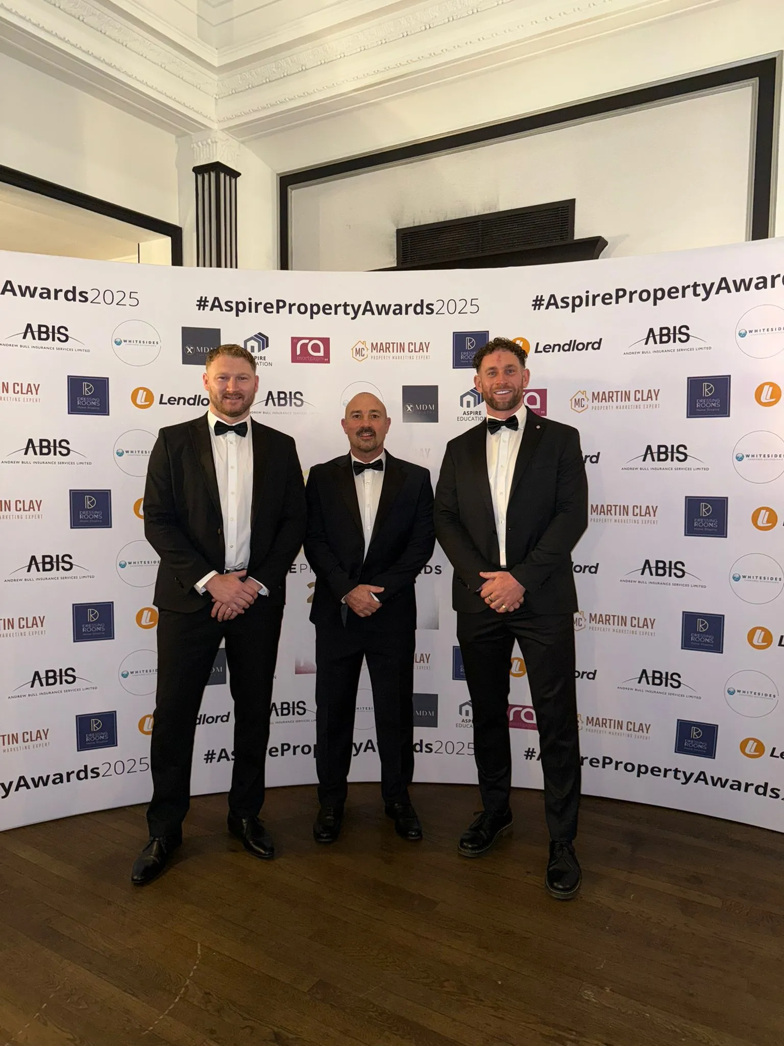 Mark Cornfield, Neil Wickenden and Jonathan Cornfield — the three Cornwick directors at the Aspire Property Awards 2025.